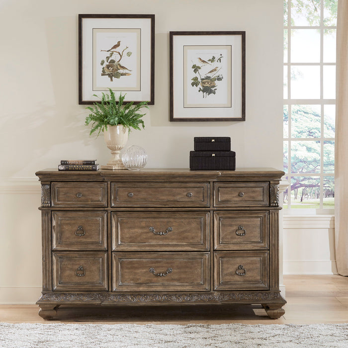 Carlisle Court - 9 Drawer Dresser - Medium Brown