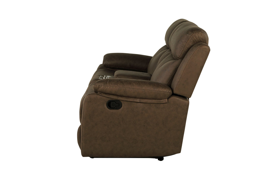 U6026 - 5 Console Reclining Loveseat - Dark Brown