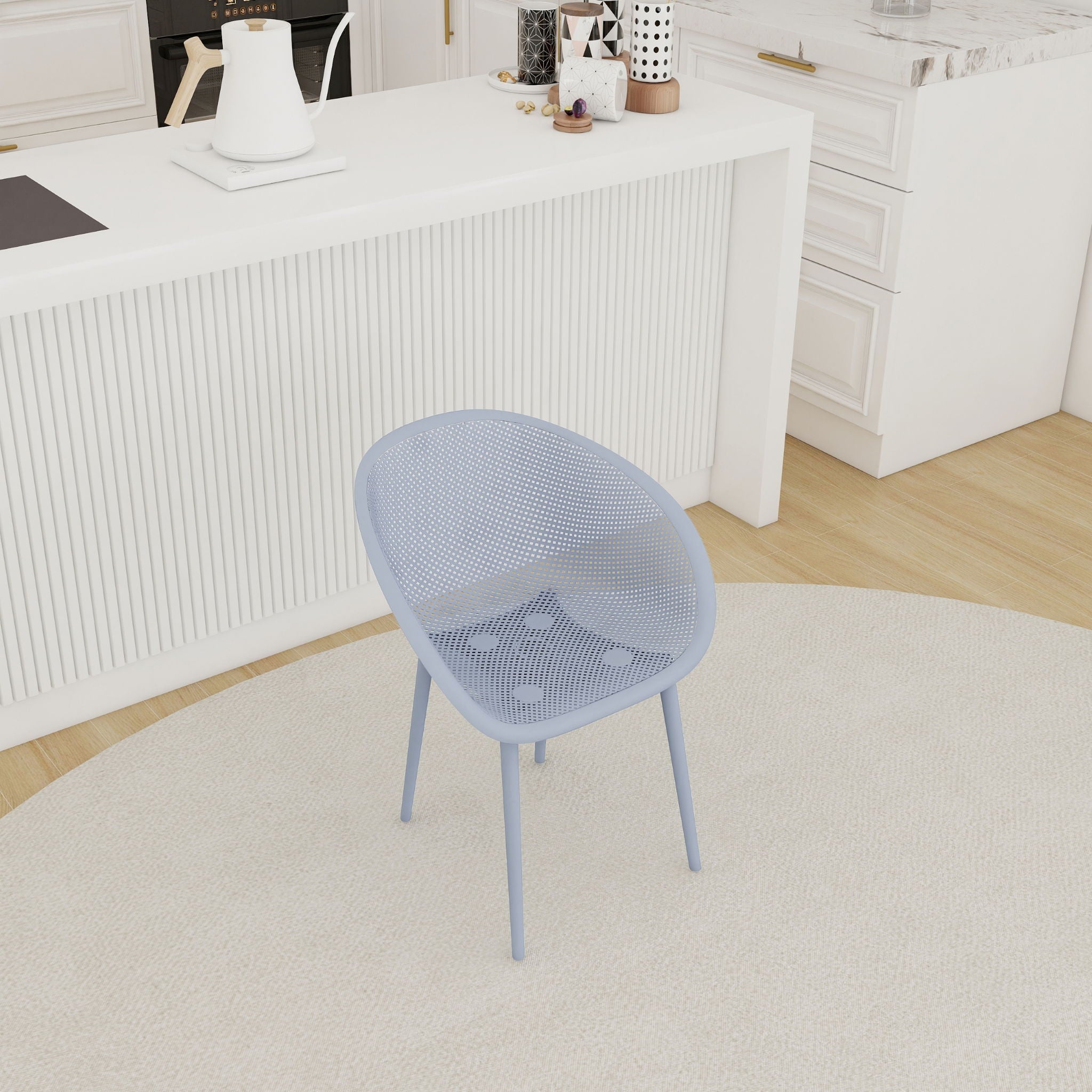 2 Piece Durable Single Chair With Hollow Out Design