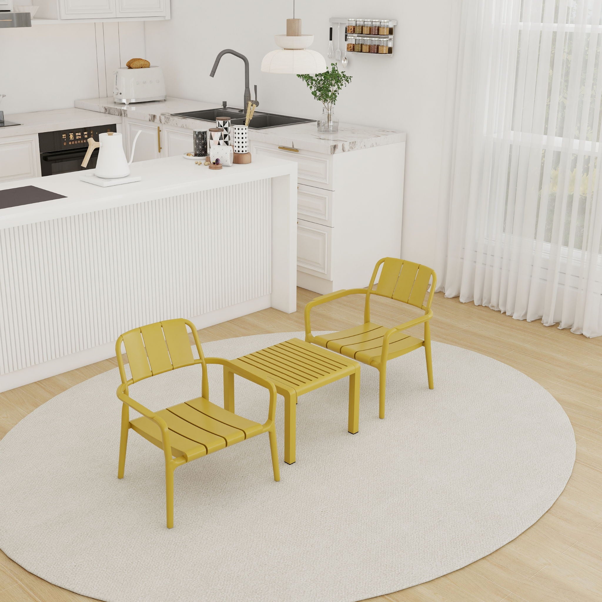 3 Piece Indoor / Outdoor Leisure Table And Chair Set