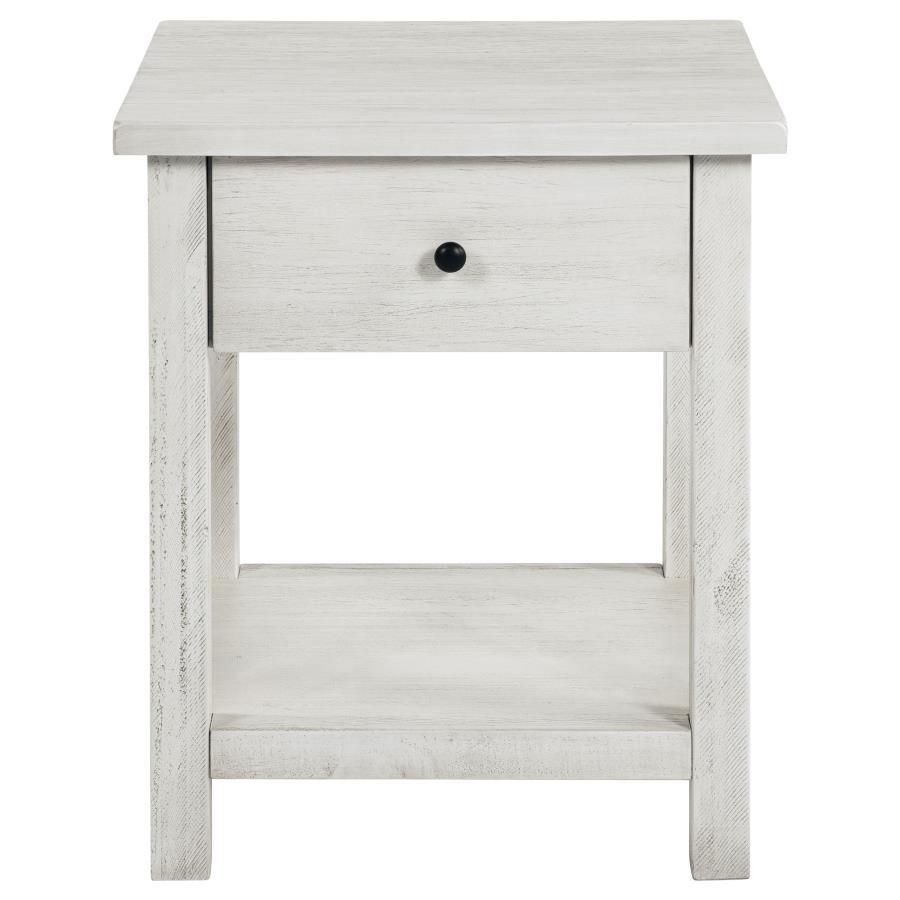 Payne - 1 Drawers Wood End Table with Shelf
