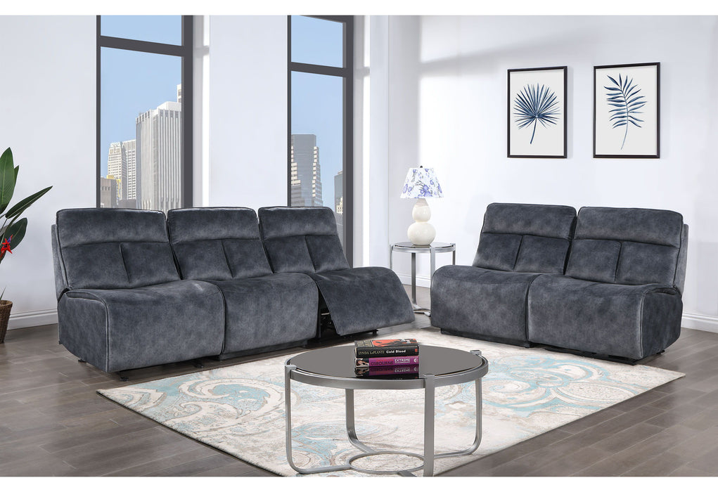 U8088 - 4 Piece Sectional (2 Power Armless Recliners, 2 Chairs) - Domino Granite