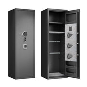 Gun Safes For Home Rifle And Pistols, Fingerprint Electronic Safe With Quick Access, Detachable Partition - Black