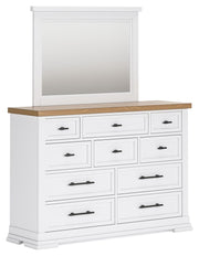 Ashbryn - Dresser And Mirror - White / Natural