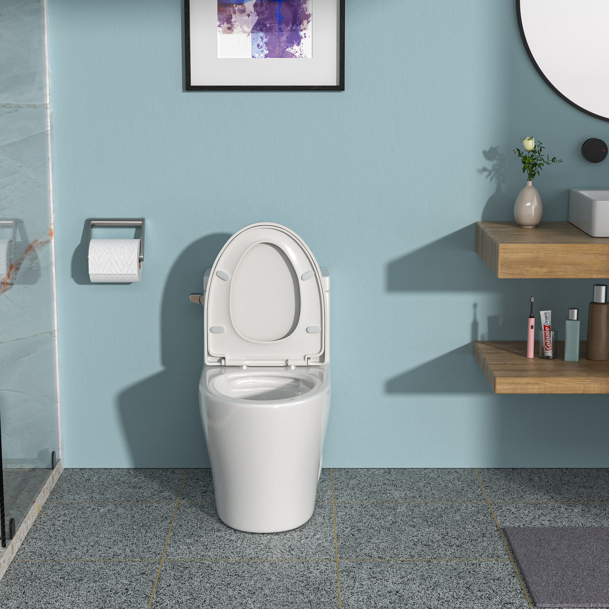 1 Piece Toilet With Soft Closing Seat - White