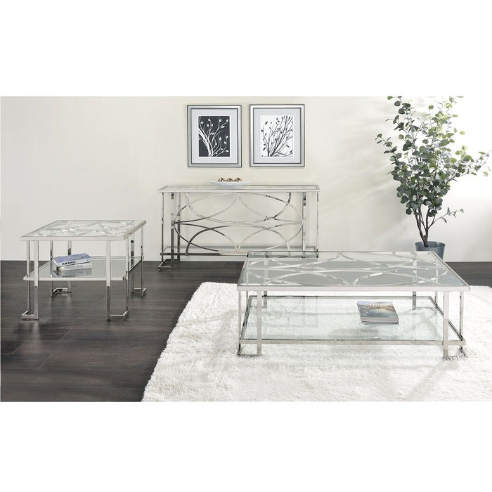 Kalan - End Table - Glass & Silver