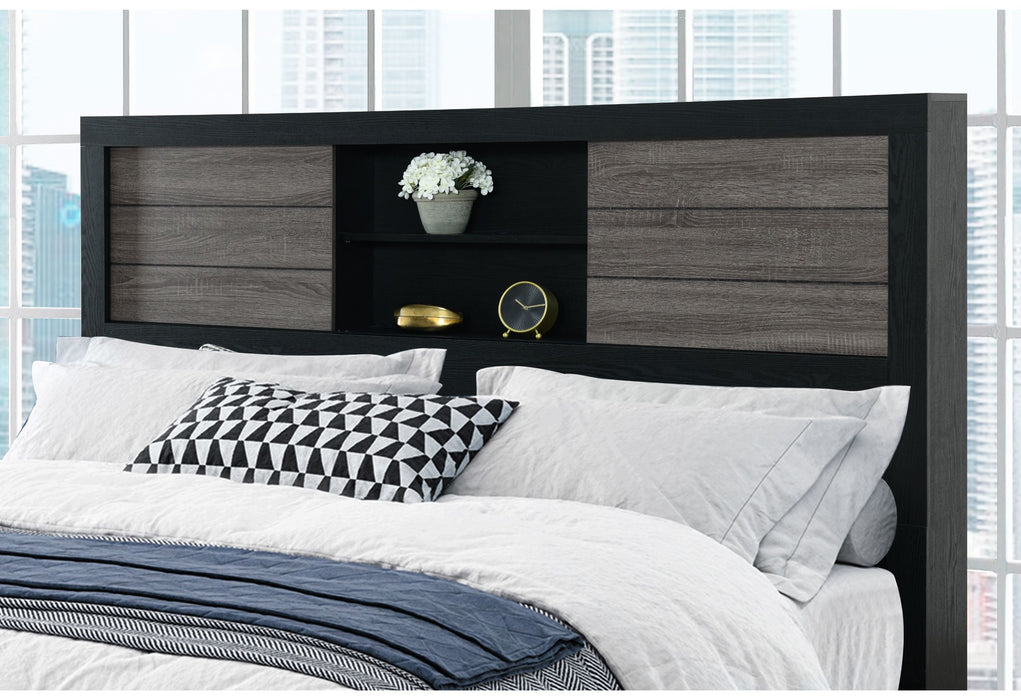 Lisbon - King Bookcase Bed - Gray / Black