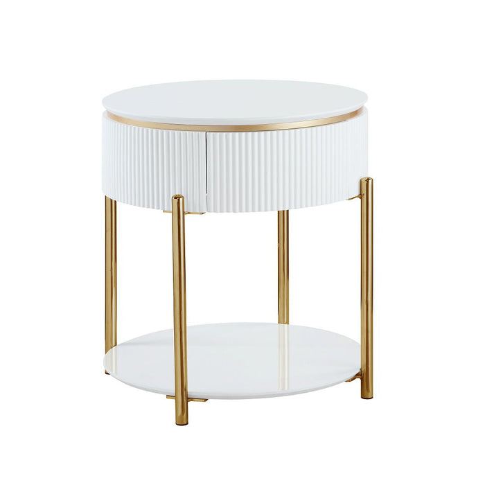 Daveigh - End Table - White High & Gold