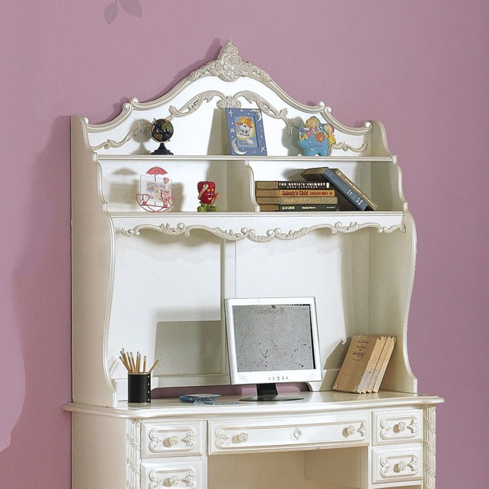 Pearl - Computer Desk Hutch - Pearl White