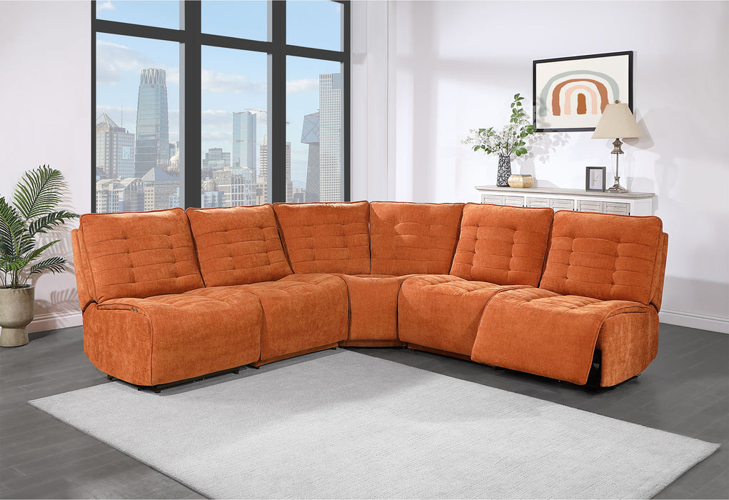 Build It Your Way U6066 - 3 Power Sectional - Rust