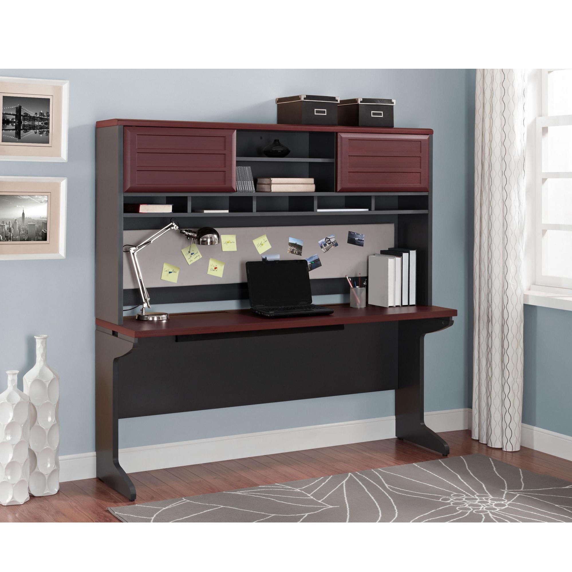 Pursuit - Hutch With Open And Concealed Compartments - Cherry