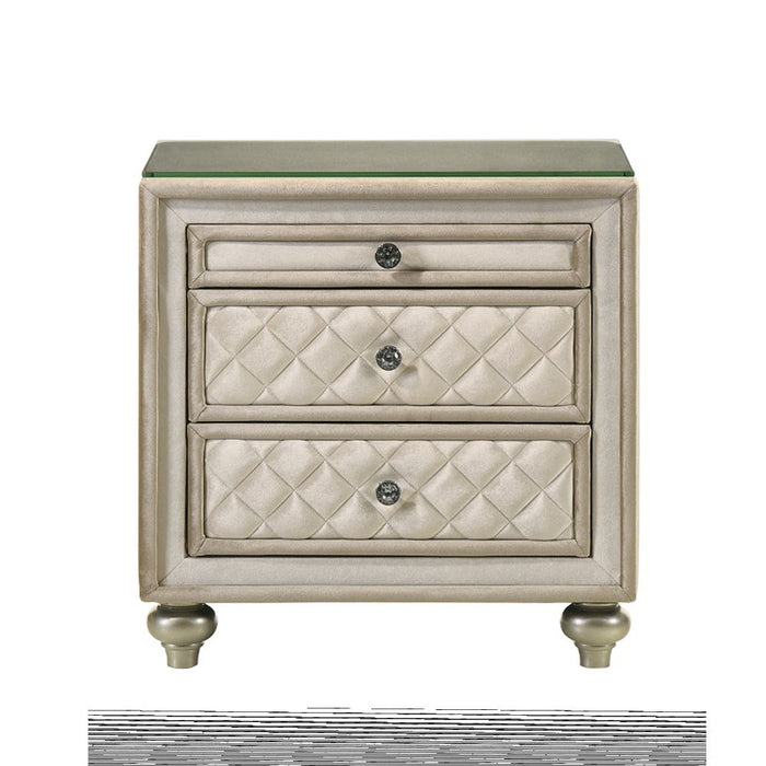 Lucienne - Nightstand - Beige Velvet