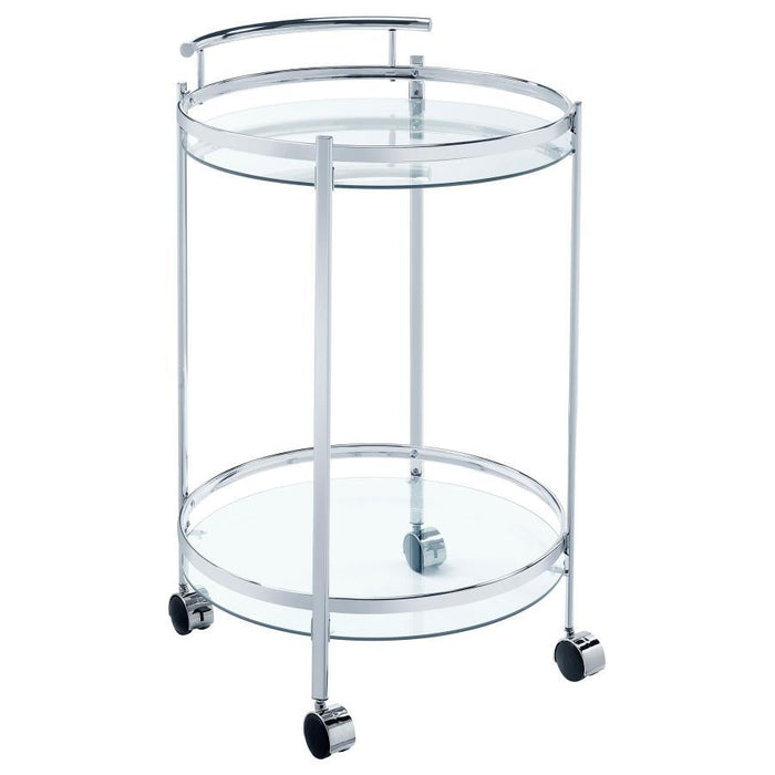 Chrissy - Round Glass Shelf Metal Bar Cart