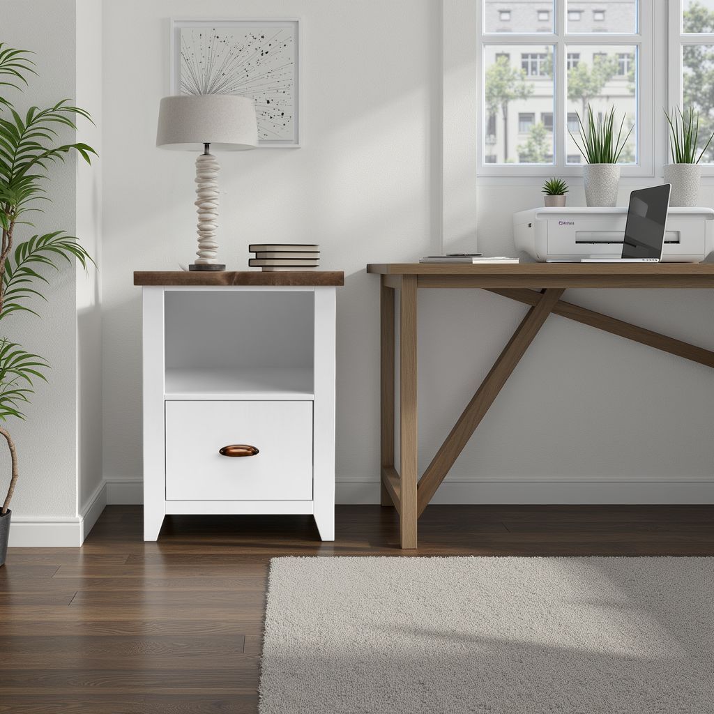 1 Drawer File - Jasmine Whitewash / Barnwood