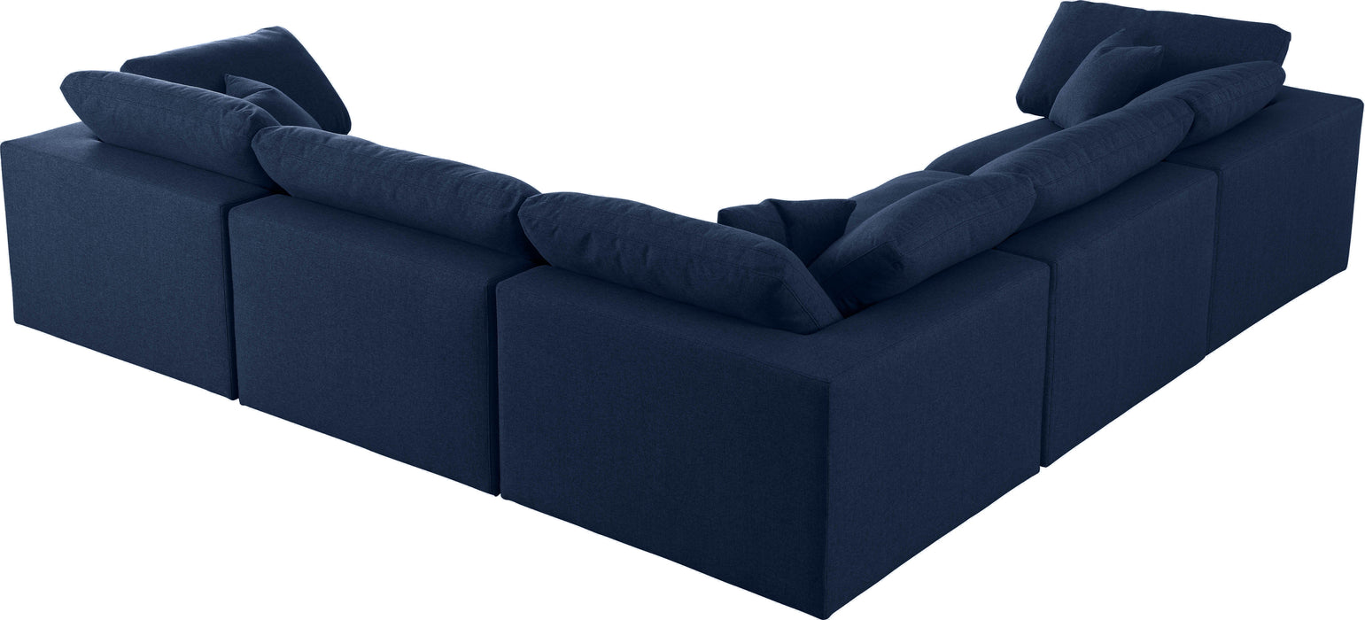 Serene - Cloud 5 Piece Modular Sectional - Navy