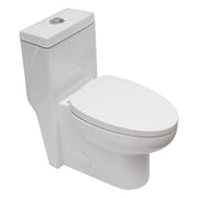 1 Piece Toilet With Dual Flush And Soft Closing Seat - White