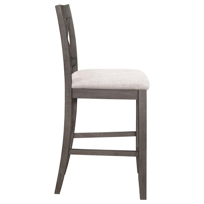 Athens - Wood Counter Chair With Cushion (Set of 2) - Barn Gray