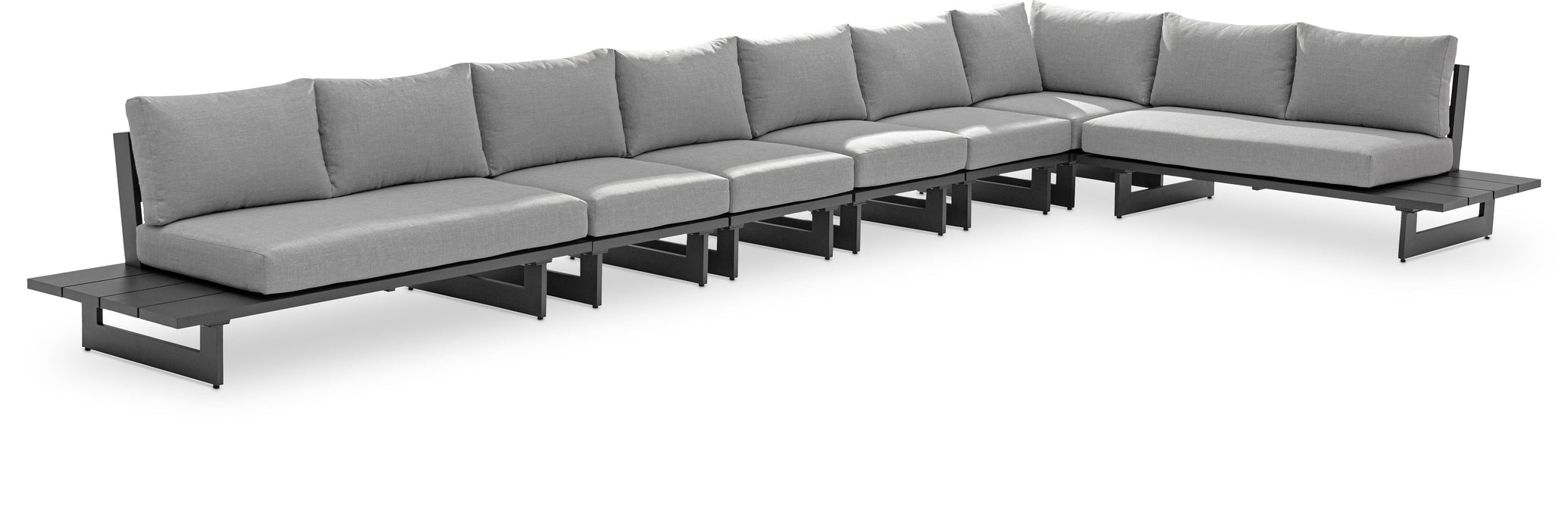 Maldives - 7 Piece Water Resistant Outdoor Patio Modular Sectional With Gray Base