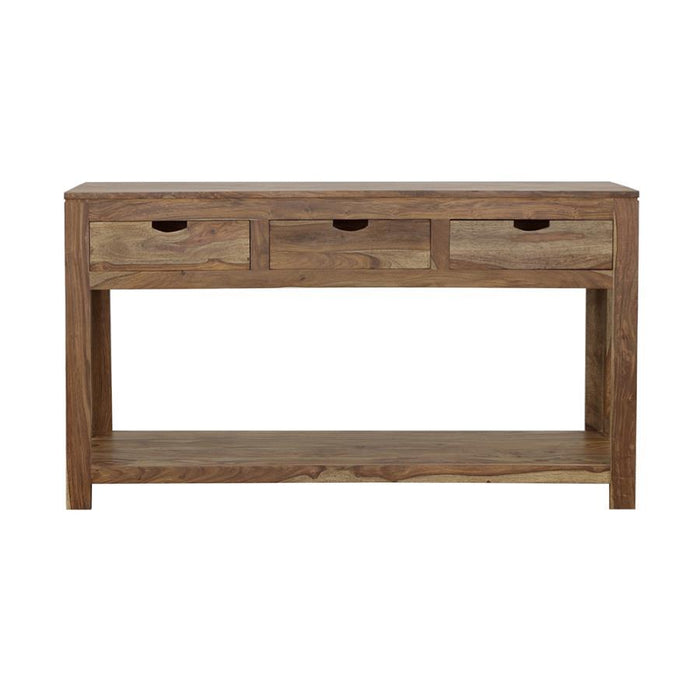 Esther - 3-Drawer Wood Console Table - Natural Sheesham