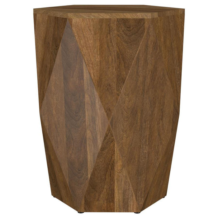 Zalika - Hexagonal Solid - Mango Wood End Table - Natural