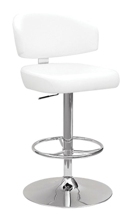 Deka - Stool - White PU & Chrome