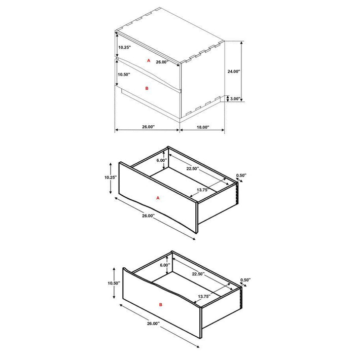 Winslow - 2-Drawer Nightstand - Smokey Walnut