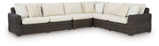 Kimora - 4-Piece Outdoor Sectional - Beige / Dark Brown