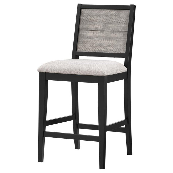 Elodie - Wood Counter Chair (Set of 2) - Gray And Black