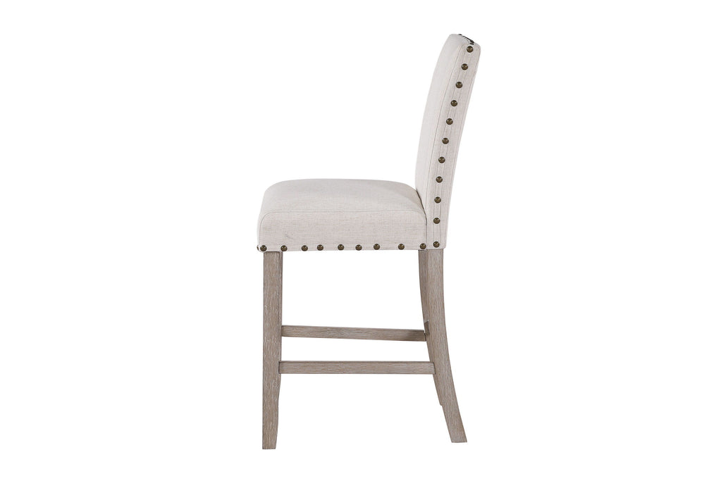 D1622 - Bar Stool - White / Brown