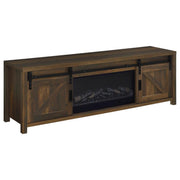 Enfield - 71" TV Stand Fireplace Media Console - Dark Pine