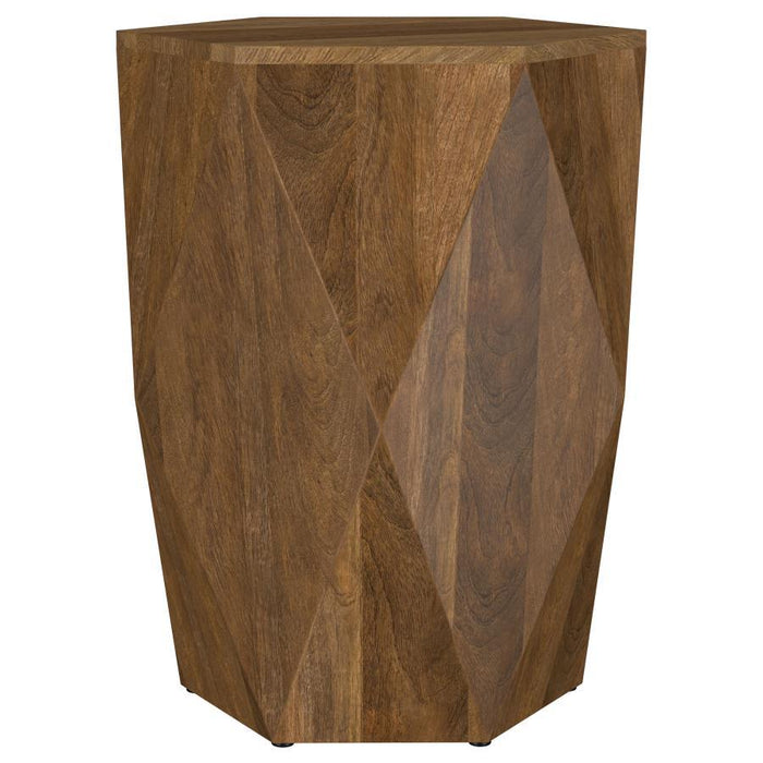 Zalika - Hexagonal Solid - Mango Wood End Table - Natural