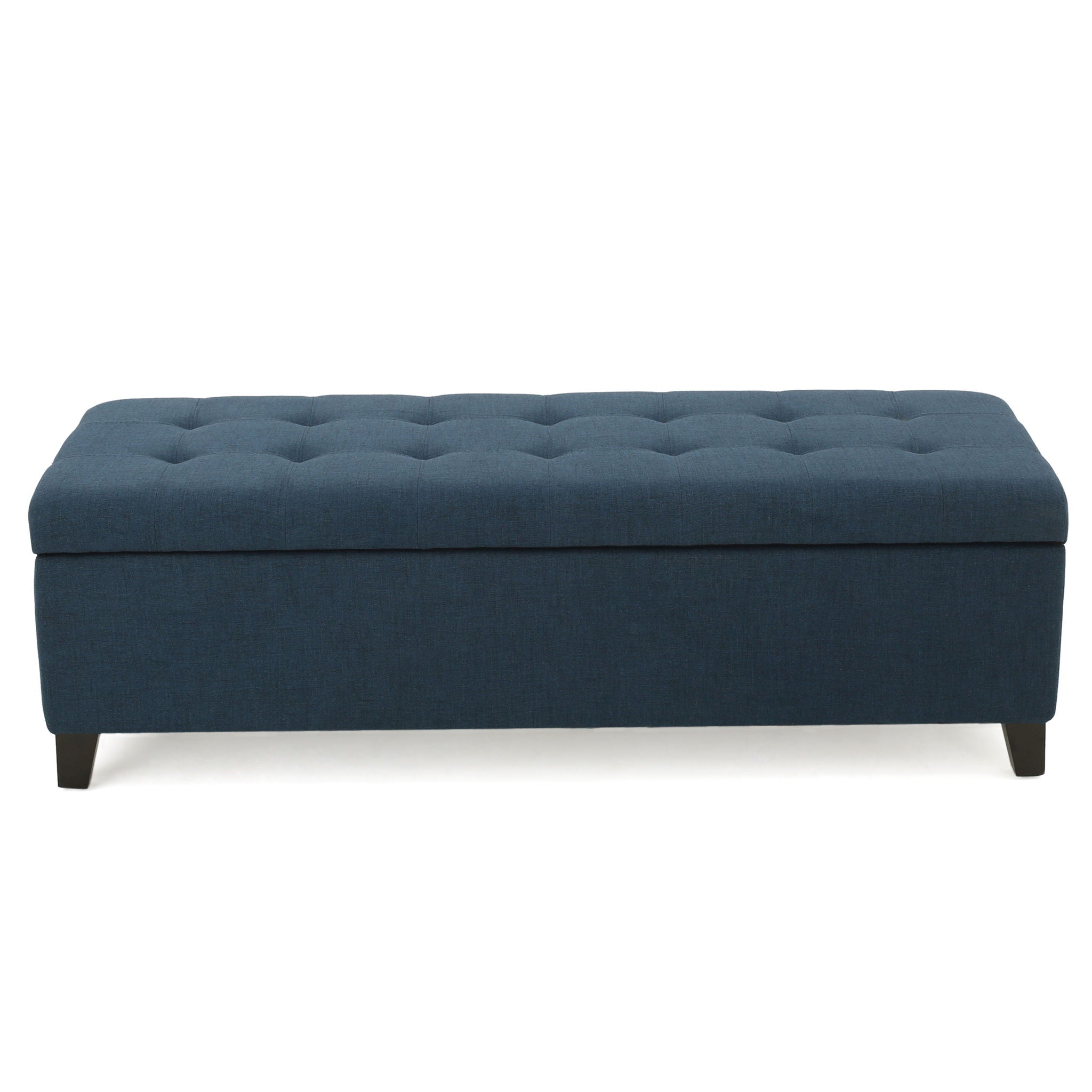 Upholstered Storage Ottoman Bench, Foot Rest For Bedroom