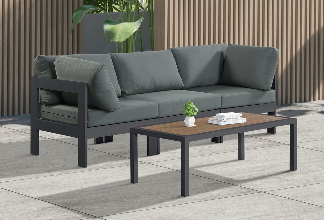 Nizuc - Outdoor Patio Modular Sofa 3 Seats - Grey