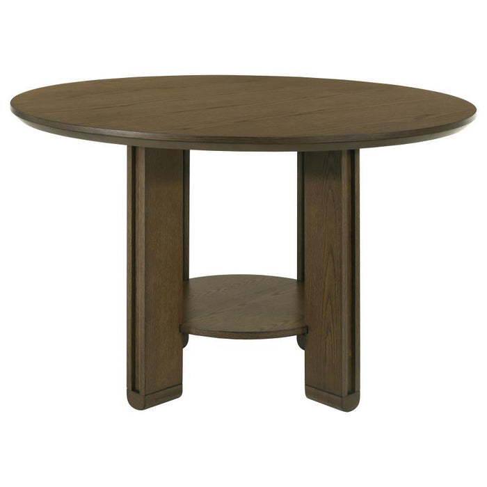 Ottowa - 5-Piece Round Wood Dining Room Table Set - Brown