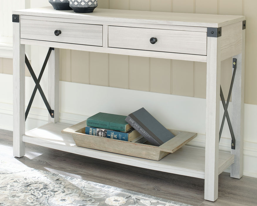 Bayflynn - Whitewash - Console Sofa Table With 2 Drawers