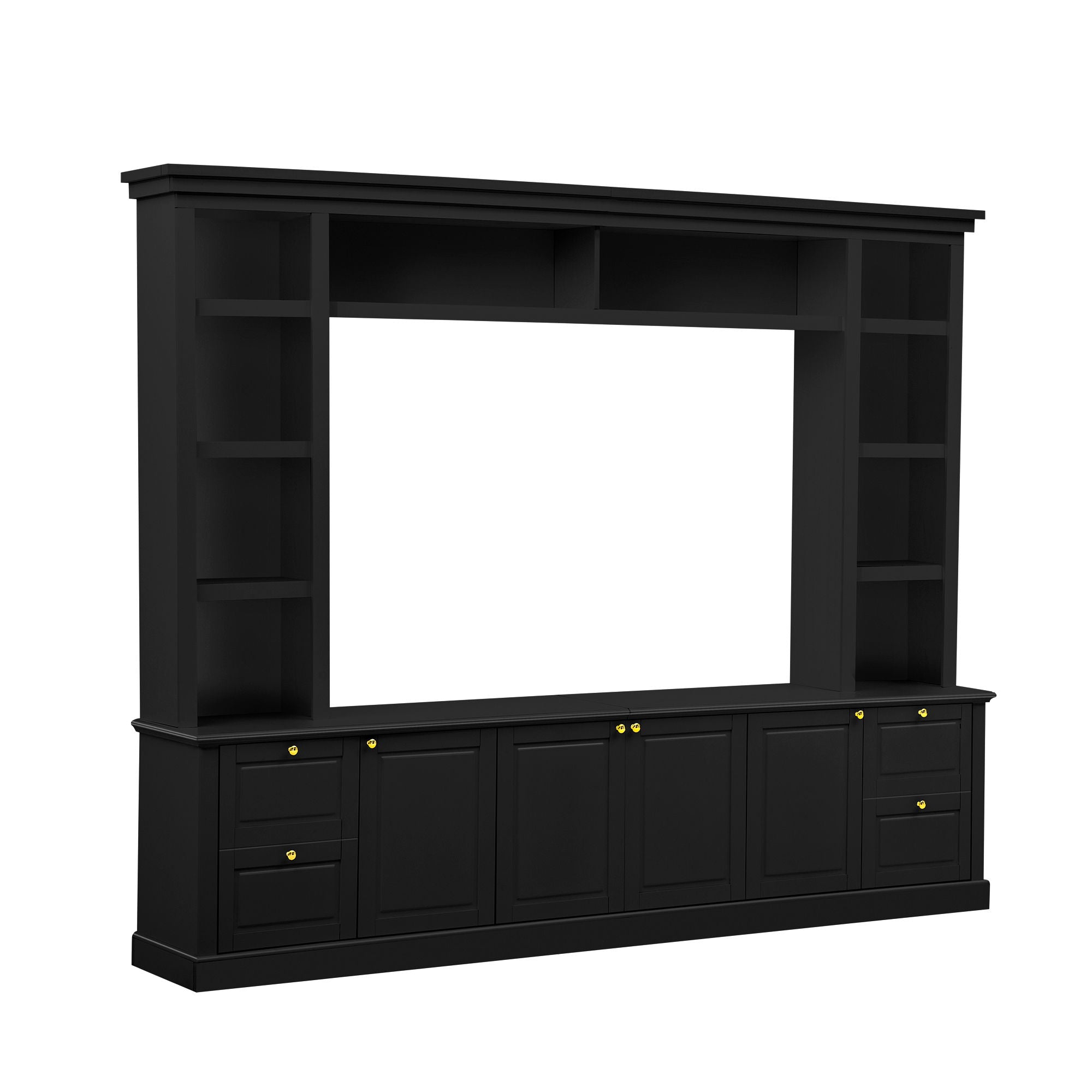 All-In-One TV Stand With Bookcase For TVs Up To 70"