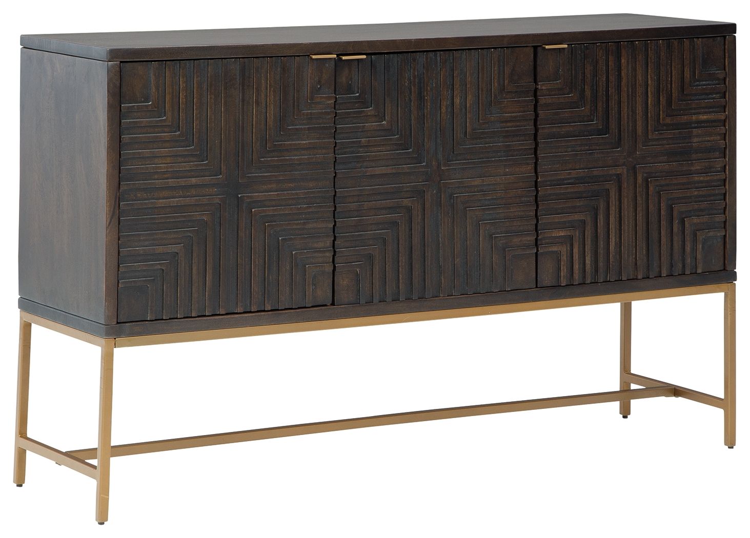 Elinmore - Accent Cabinet - Brown / Gold Finish