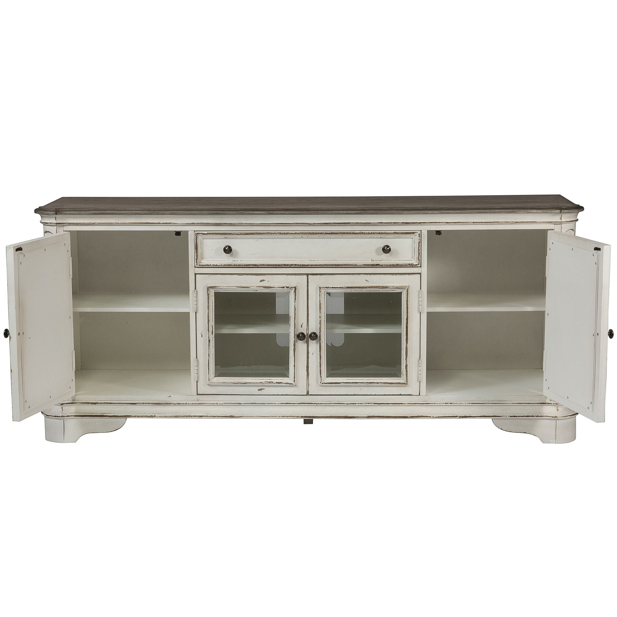 Magnolia Manor - EnteRTAinment TV Stand - Weathered Bisque