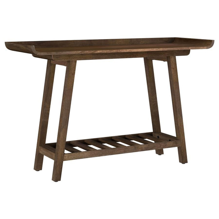 Ornelas - 46" Console Table With Slatted Shelf - Mango Brown