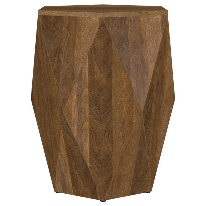 Zalika - Hexagonal Solid - Mango Wood End Table - Natural