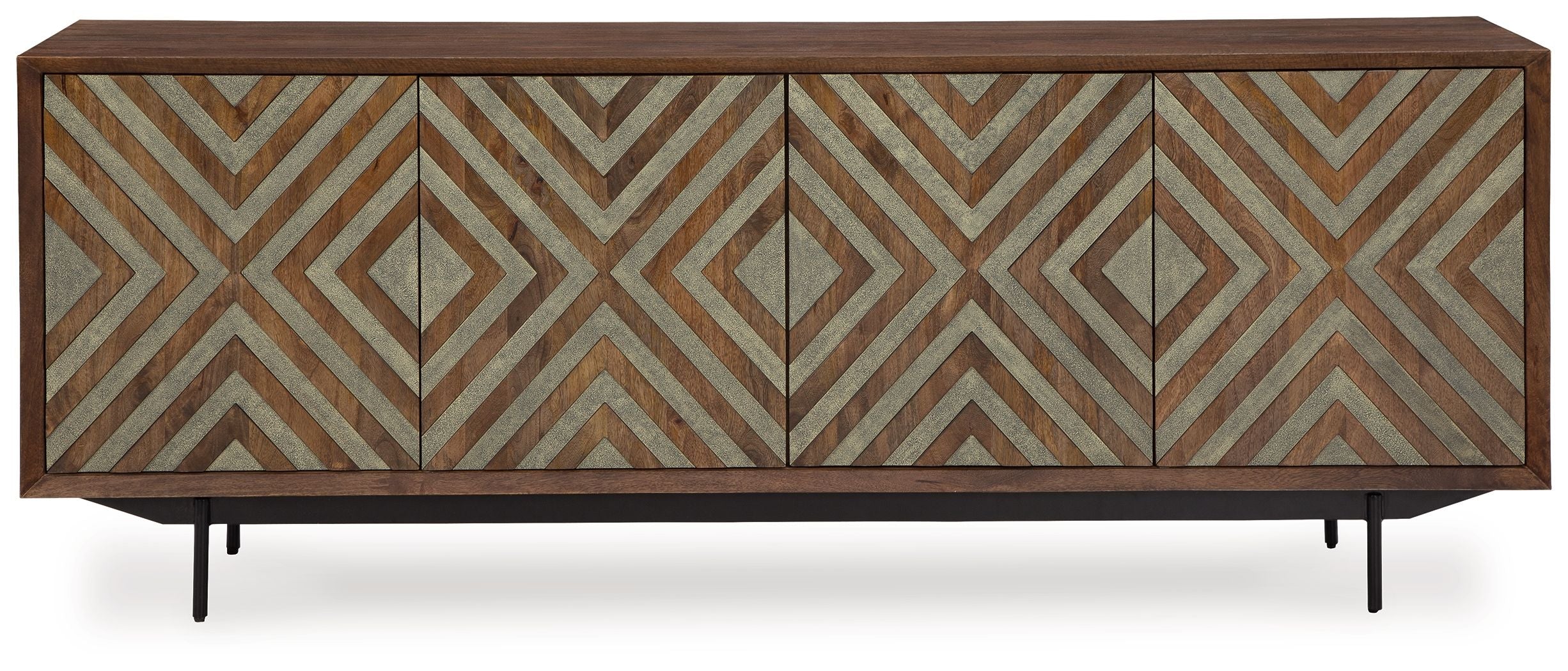 Dreggan - Accent Cabinet - Brown / Gold Finish
