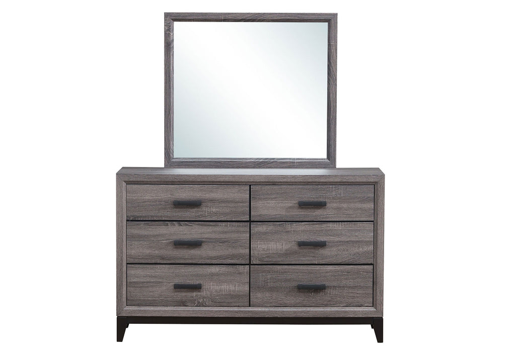 Kate - 4 Piece Queen Bedroom Set (Queen Bed, Dresser, Mirror, Nightstand) - Foil Gray