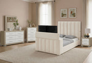 Serenity - 5 Piece King Bedroom Set - Cream / Natural