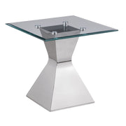 Jenny - Glass Top Stainless Steel Table