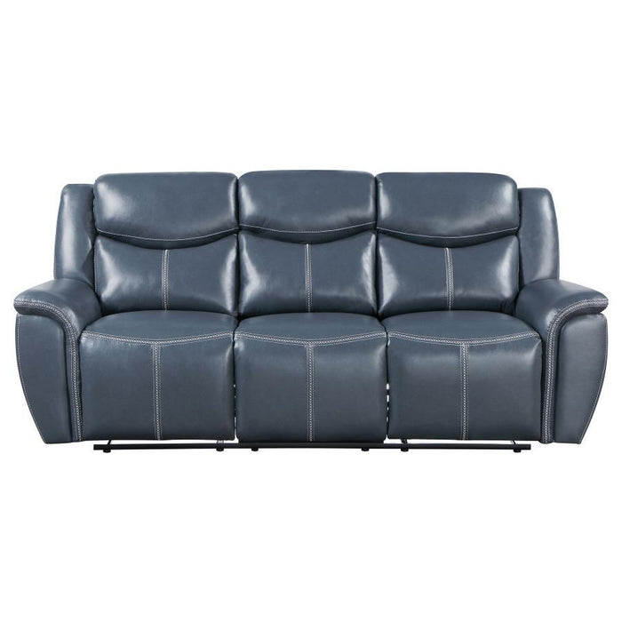 Sloane - Upholstered Padded Arm Reclining Sofa - Blue