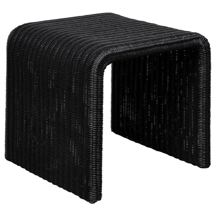 Cahya - Woven Rattan Square End Table - Black