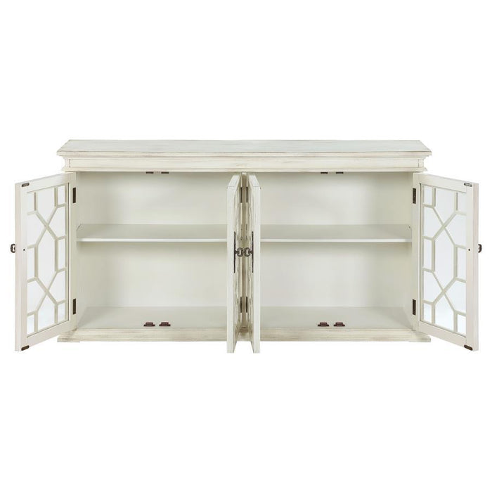 Kiara - 4-Door Wood Lattice Storage Accent Cabinet