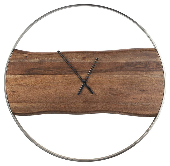 Panchali - Brown / Silver Finish - Wall Clock