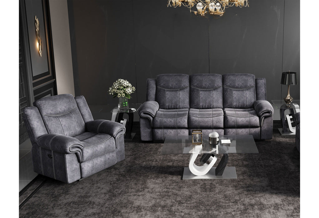 U2200 - Reclining Sofa And Console Glider Reclining Loveseat - Granite