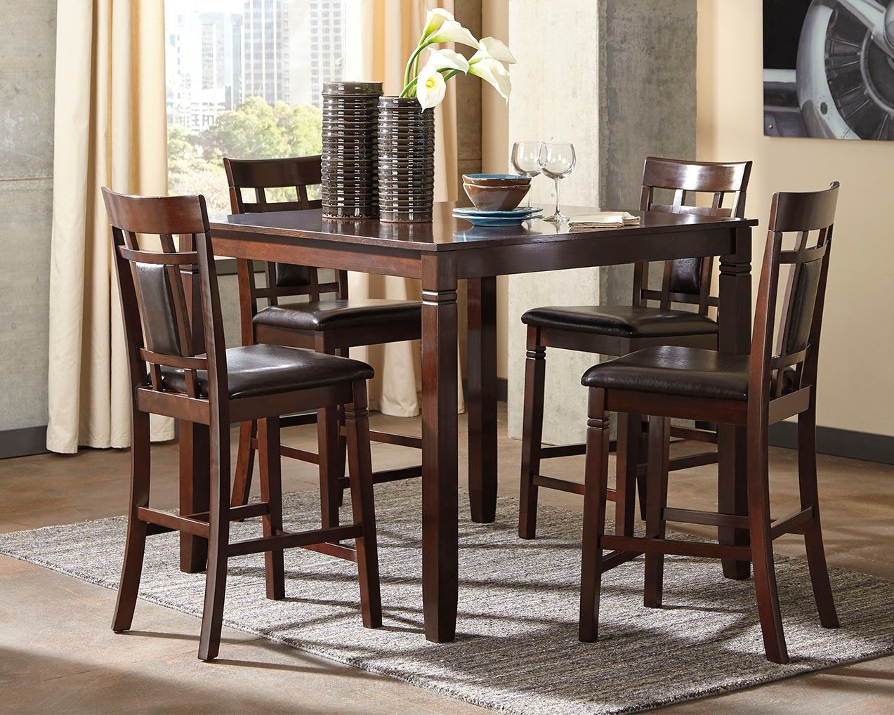 Bennox - DRM Counter Table Set (Set of 5) - Brown